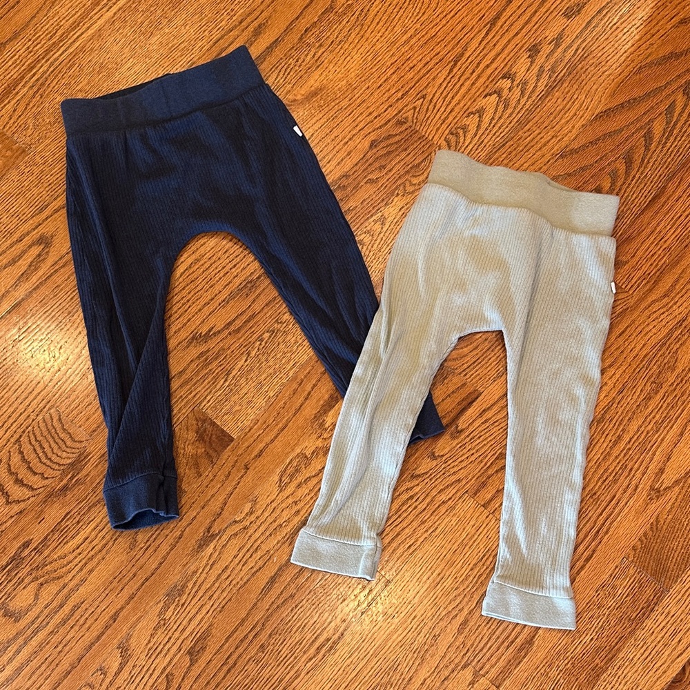Baby MORI bundle of 2 Ribbed Bottoms - Navy and green - size 2-3y - euc